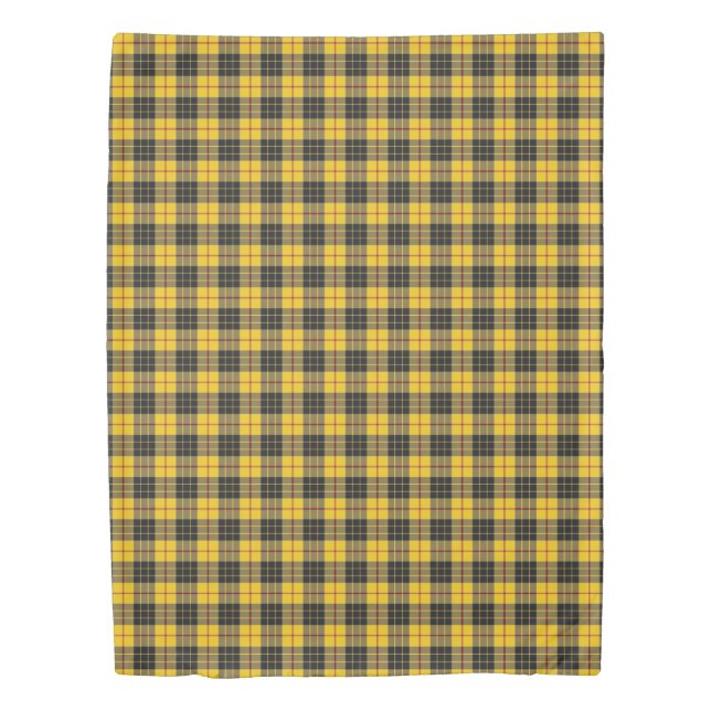 Clan MacLeod Scottish Accents Yellow Black Tartan Duvet Cover (Front)