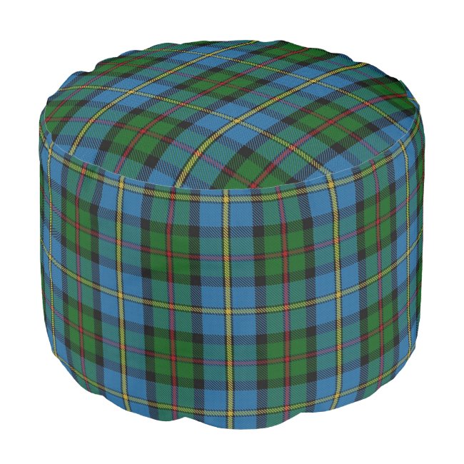 Clan MacLeod Scottish Style Blue Green Tartan Pouf