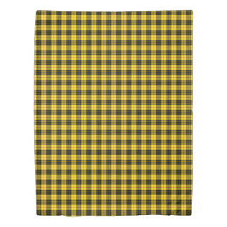 Clan MacLeod Tartan Bright Yellow and Black Plaid Duvet Cover