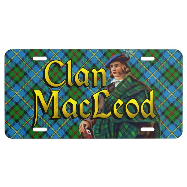 Clan MacLeod Tartan Dream License Plate (Front)