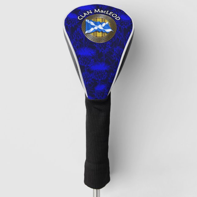 Clan MacLeod Tartan Knot & Flag Golf Head Cover (Front)