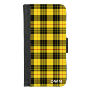 Clan MacLeod Tartan Yellow Scottish Plaid Monogram iPhone 8/7 Wallet Case