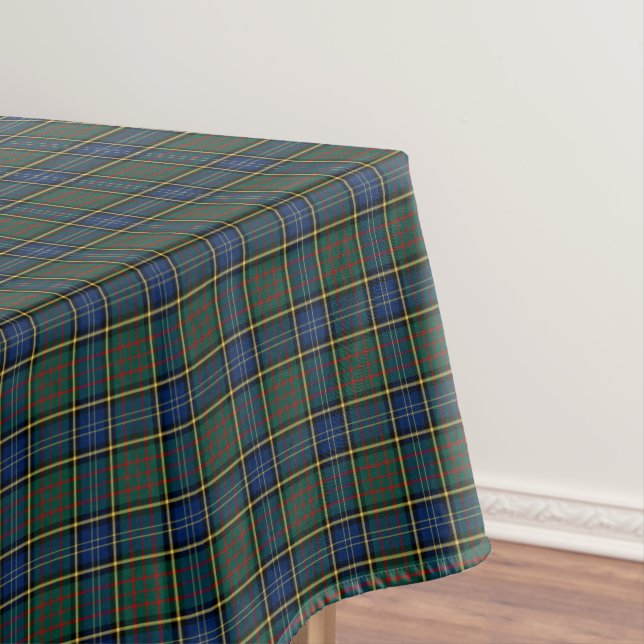 Clan MacMillan Blue and Green Scottish Tartan Tablecloth (In Situ)