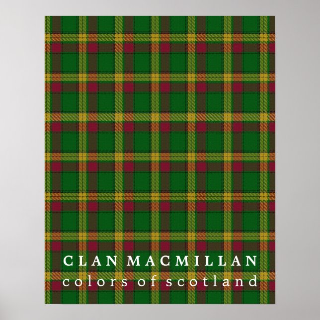 Clan MacMillan Colors of Scotland Tartan Poster (Front)