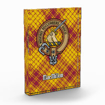 Clan MacMillan Crest over Dress Tartan Acrylic Award