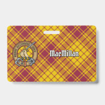Clan MacMillan Crest over Dress Tartan Badge