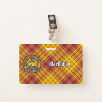 Clan MacMillan Crest over Dress Tartan Badge