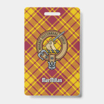 Clan MacMillan Crest over Dress Tartan Badge