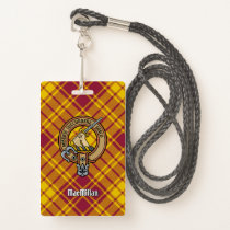 Clan MacMillan Crest over Dress Tartan Badge