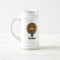 Clan MacMillan Crest over Dress Tartan Beer Stein