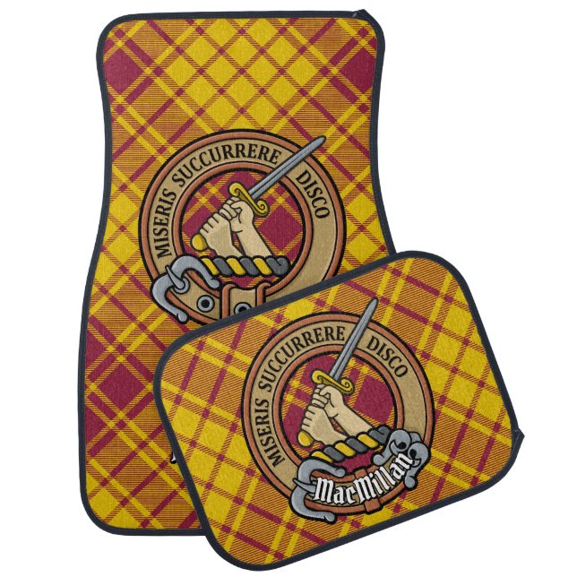 Clan MacMillan Crest over Dress Tartan Car Floor Mat (Set)