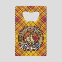 Clan MacMillan Crest over Dress Tartan Credit Card Bottle Opener