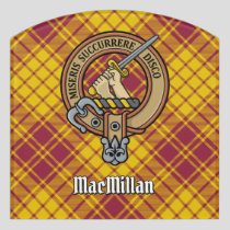 Clan MacMillan Crest over Dress Tartan Door Sign