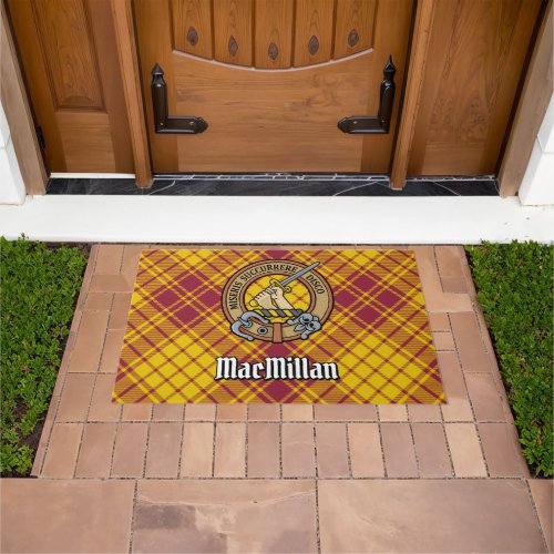 Clan MacMillan Crest over Dress Tartan Doormat