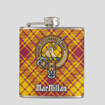 Clan MacMillan Crest over Dress Tartan Flask