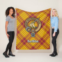Clan MacMillan Crest over Dress Tartan Fleece Blanket