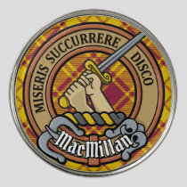 Clan MacMillan Crest over Dress Tartan Golf Ball Marker