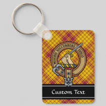 Clan MacMillan Crest over Dress Tartan Keychain