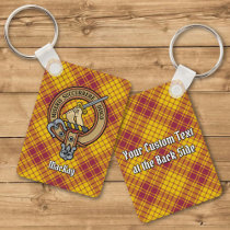 Clan MacMillan Crest over Dress Tartan Keychain