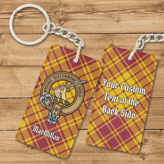 Clan MacMillan Crest over Dress Tartan Keychain (Creator Uploaded)