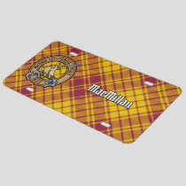 Clan MacMillan Crest over Dress Tartan License Plate