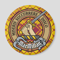 Clan MacMillan Crest over Dress Tartan Magnet