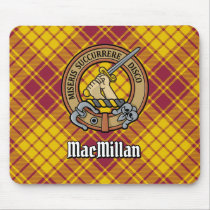 Clan MacMillan Crest over Dress Tartan Mouse Pad