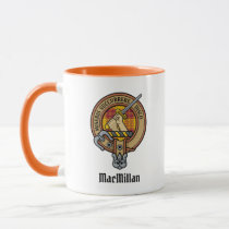 Clan MacMillan Crest over Dress Tartan Mug