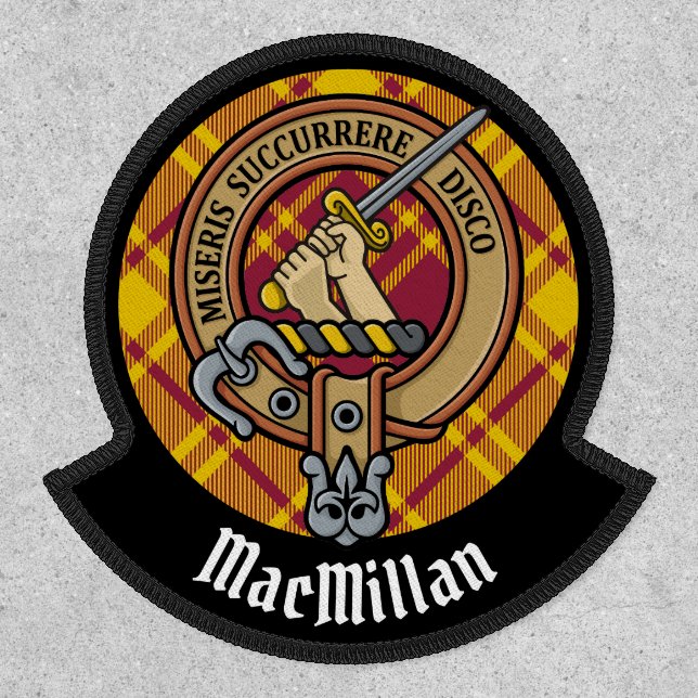 Clan MacMillan Crest over Dress Tartan Patch (Front)