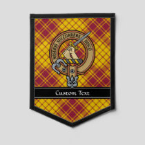 Clan MacMillan Crest over Dress Tartan Pennant