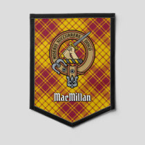 Clan MacMillan Crest over Dress Tartan Pennant