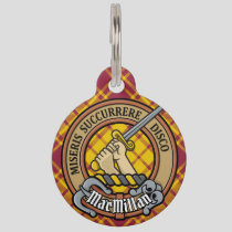 Clan MacMillan Crest over Dress Tartan Pet ID Tag