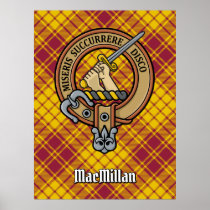 Clan MacMillan Crest over Dress Tartan Poster