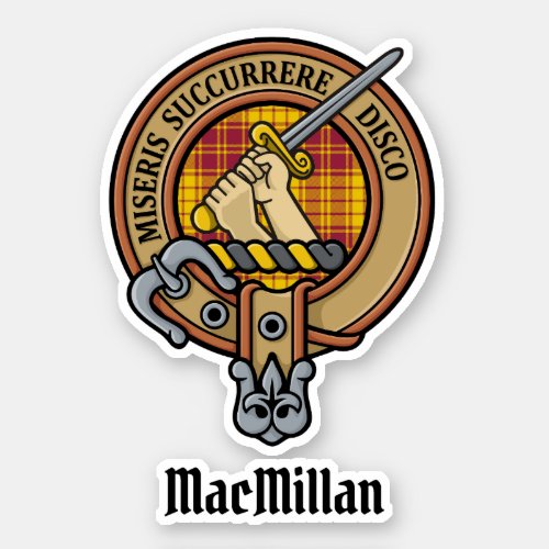 Clan MacMillan Crest over Dress Tartan Sticker