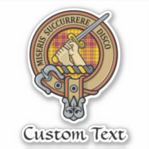 Clan MacMillan Crest over Dress Tartan Sticker