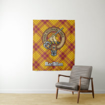 Clan MacMillan Crest over Dress Tartan Tapestry