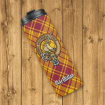 Clan MacMillan Crest over Dress Tartan Thermal Tumbler