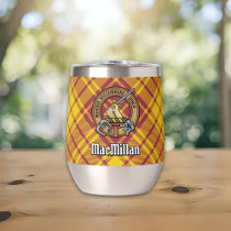 Clan MacMillan Crest over Dress Tartan Thermal Wine Tumbler