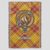 Clan MacMillan Crest over Dress Tartan Throw Blanket