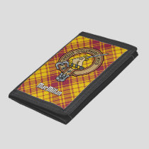 Clan MacMillan Crest over Dress Tartan Trifold Wallet