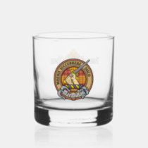 Clan MacMillan Crest over Dress Tartan Whiskey Glass