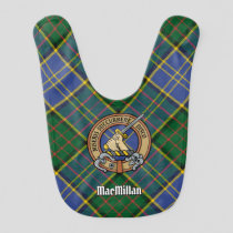 Clan MacMillan Crest over Hunting Tartan Baby Bib