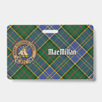 Clan MacMillan Crest over Hunting Tartan Badge