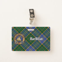 Clan MacMillan Crest over Hunting Tartan Badge