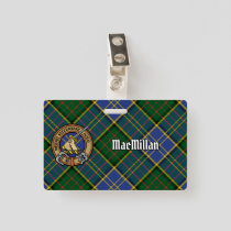 Clan MacMillan Crest over Hunting Tartan Badge