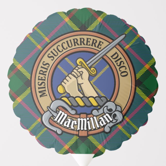 Clan MacMillan Crest over Hunting Tartan Balloon (Front)