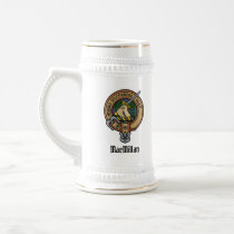 Clan MacMillan Crest over Hunting Tartan Beer Stein