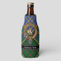 Clan MacMillan Crest over Hunting Tartan Bottle Cooler