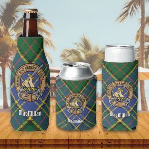 Clan MacMillan Crest over Hunting Tartan Bottle Cooler