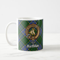 Clan MacMillan Crest over Hunting Tartan Coffee Mug